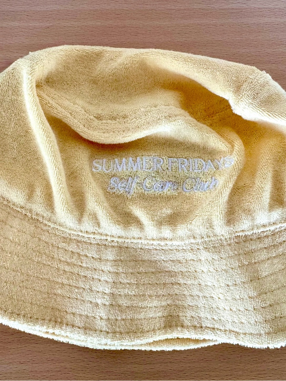 Summer Fridays Limited Edition Yellow Terry Bucket Hat